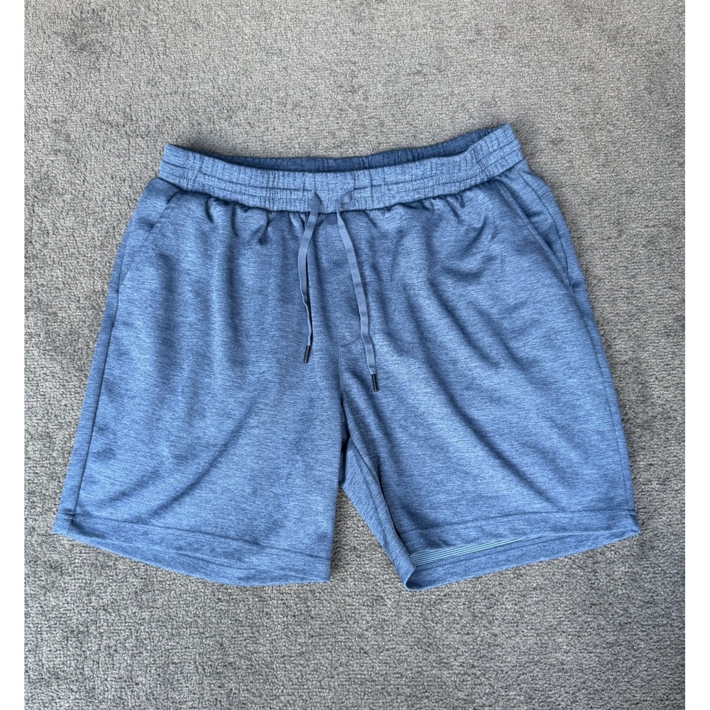 Roundtree & Yorke Performance Mens XL Blue Heather Active Gym Shorts Drawstring